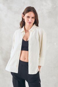 Camisa Con Lino Nácar