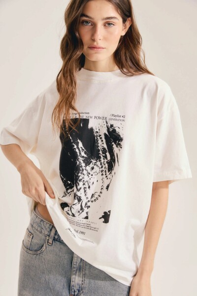 REMERA PEARLS Blanco