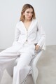 Blusa de lino con lazos blanco
