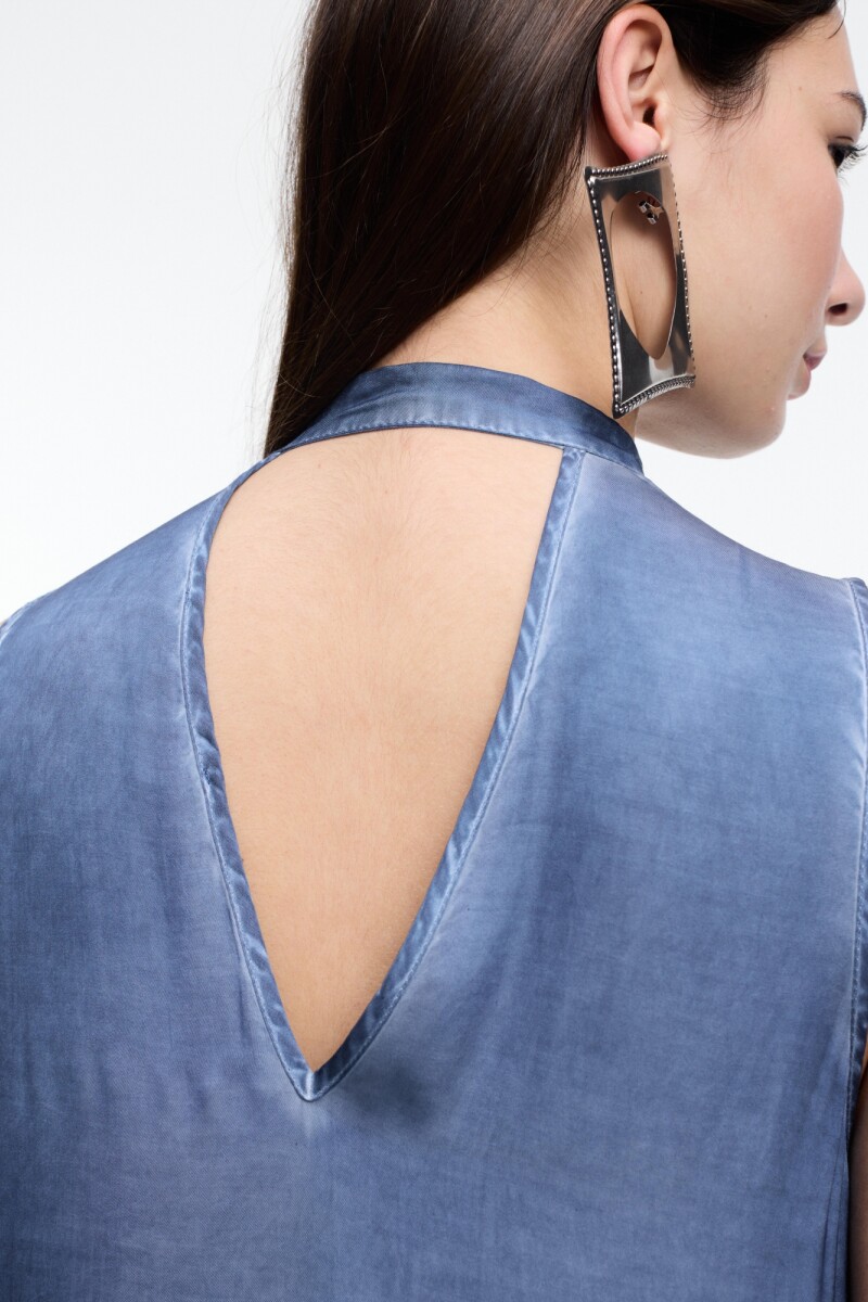 VESTIDO HALTER Azul