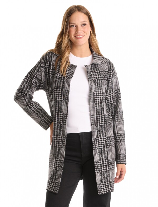 Cardigan Largo Gales NEGRO/GRIS