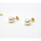 9.5 Mm Caravanas De Oro 18K Y Perlas De Cultivo 9.5 Mm Caravanas De Oro 18K Y Perlas De Cultivo