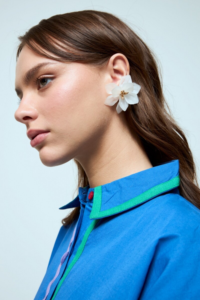 Caravanas clip flor - crudo 