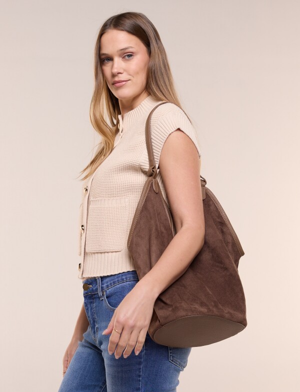 Cartera Hobo Suede TOSTADO