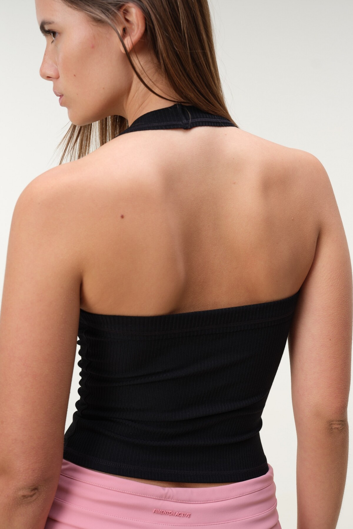 Top Halter Rib Negro