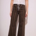 Imagen de Jean Flared Wide Leg Rayado - Chocolate