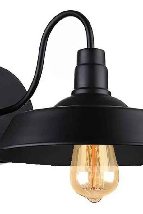 Lampara Farol Campana De Pared Vintage Retro Negro