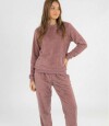 Pijama leopard fleece Rosa antique