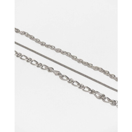 Pulseras Flexibles Sets Metal Plateado Rodio