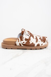 Zueco Animal Print Vaca Marrón