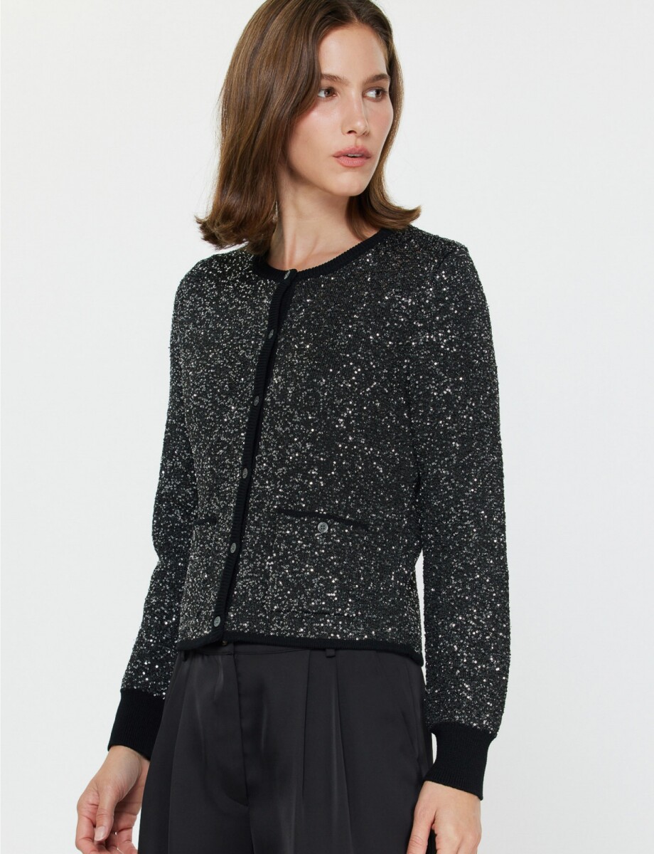 Cardigan Lentejuelas - Negro 