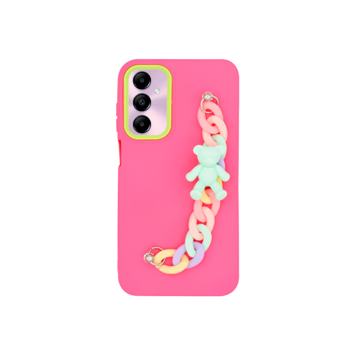 Protector para Samsung Galaxy A05s fucsia correa multicolor 