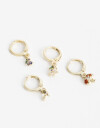 Aros Argollas Set Cubic zirconia Set De Argollas Bichitos Cubic Dorado - Dorado