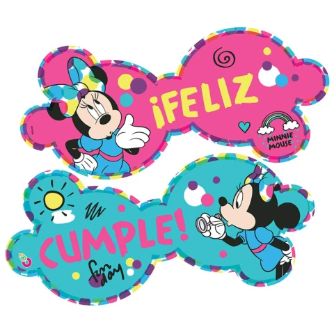 Cotillón Banderín Cartel Feliz Cumple 150 cm Minnie