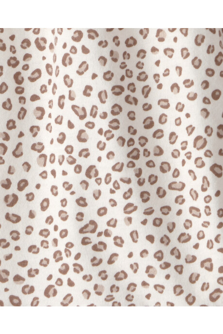 Monito corto de algodón, marrón y marfil, diseño animal print Sin color