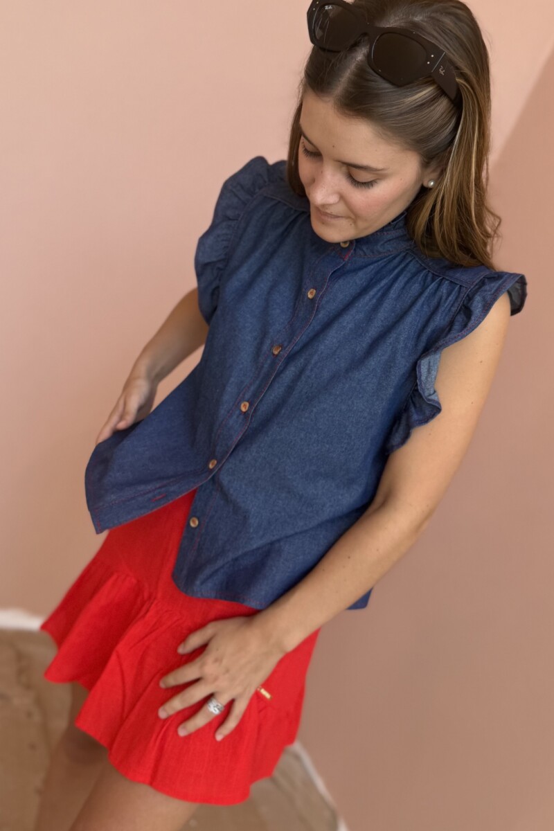 BLUSA CEREZA DENIM Azul