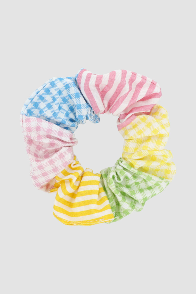 Scrunchie multicolor cuadrille - Variante unica 