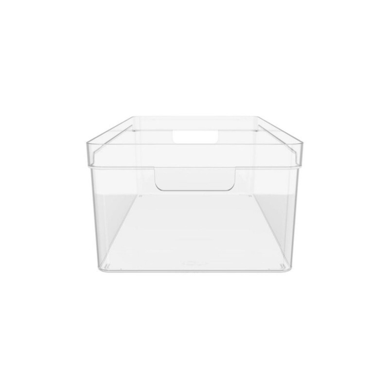 Caja cesto organizador plástico transparente 37x20x13 cm OU Caja Cesto Organizador Plástico Transparente 37x20x13 Cm Ou