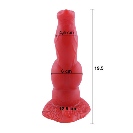 Consolador Pene Dildo Lobo Talle L Rojo