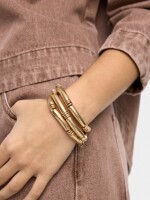 Set De Pulseras Elásticas Segmentadas dorado