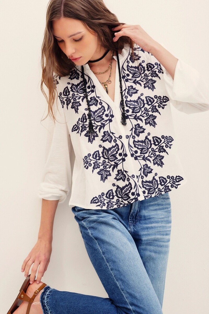 CAMISA AMALITA EMBRO Crudo