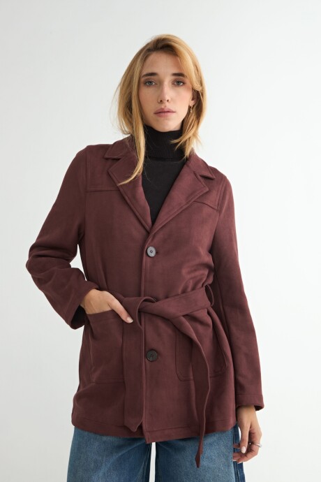 CHAQUETA GAMUZA NORMA Bordó