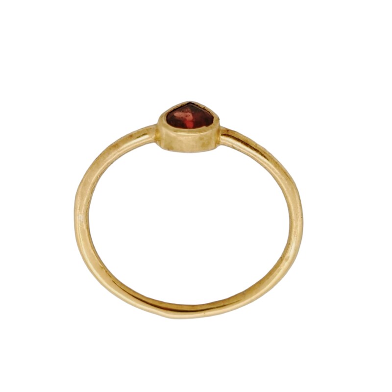 Anillo Lagrima-Plata rodinada con micra oro 18k-Piedra Granate- AN2006 conpiedra