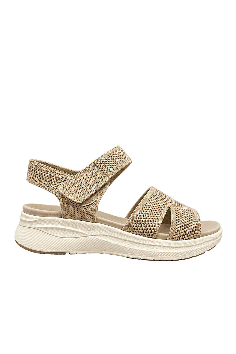 Sandalia lycra con velcro Aurora AU227 Beige
