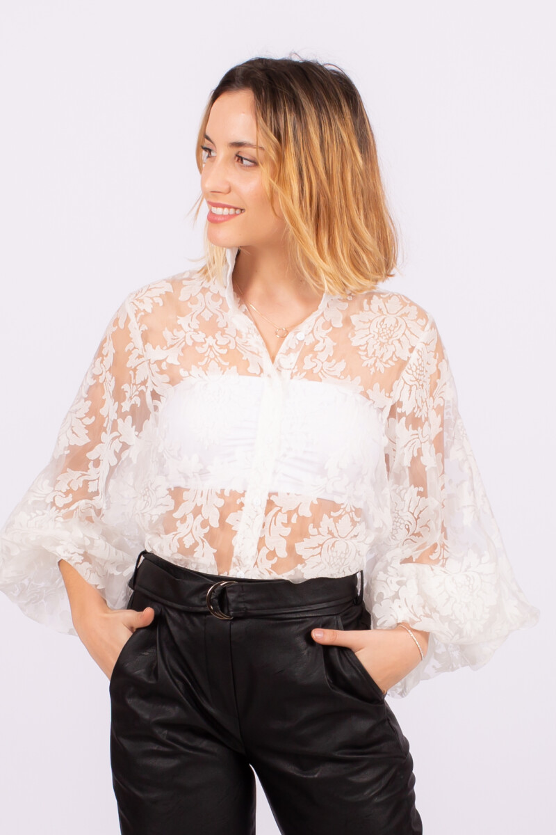 Camisa organza Blanco