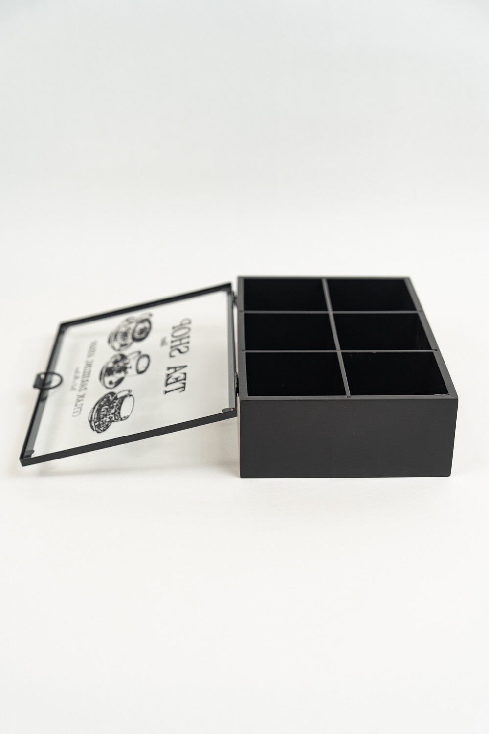 Caja Para Té Vemir, 6 Separaciones. Negro