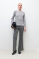Remera canalé bicolor gris melange