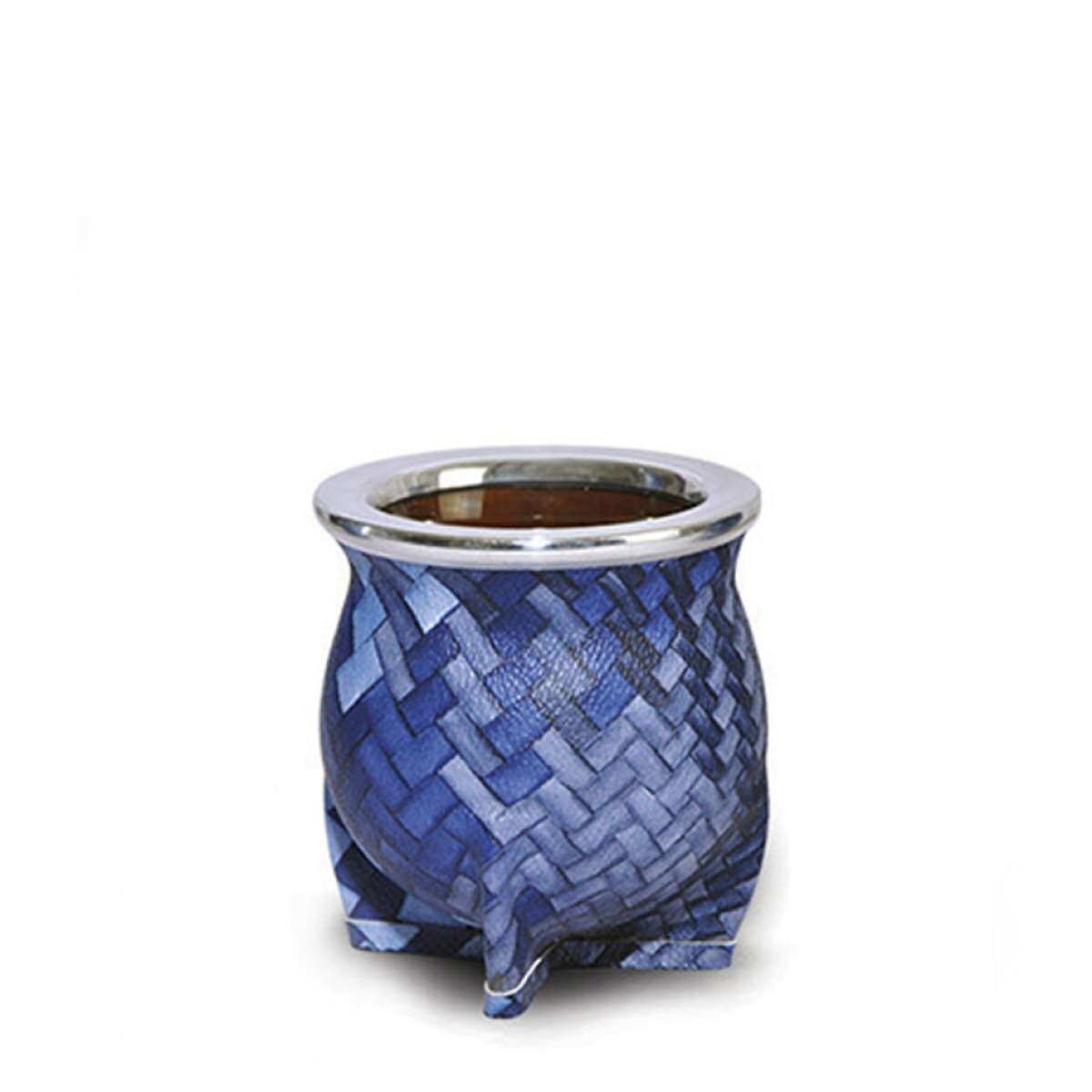 Mate de Cerámica Chico delta - Trenzado Azul 