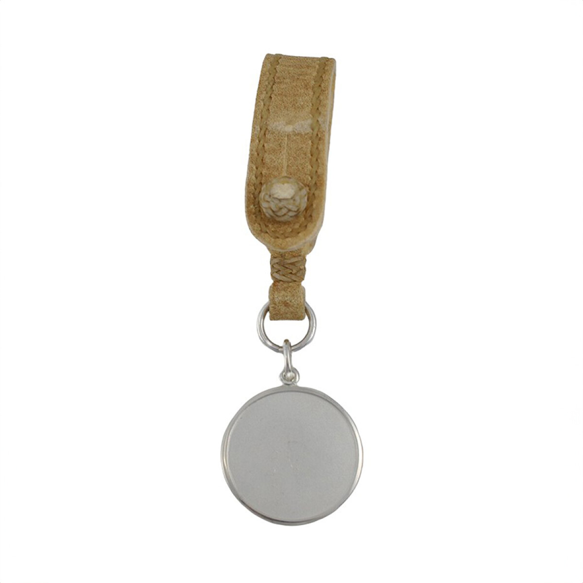 Llavero En Cuero Y Medalla En Plata 925 