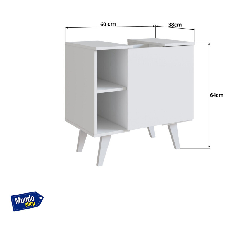 Mueble De Baño Para Bacha De Apoyo Gabinete Blanco