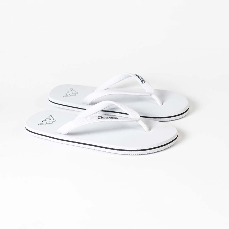 Sandalias Slides Logo Moker Unisex White - Black