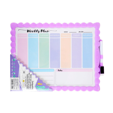 Pizarra planner con marcador Pizarra planner con marcador