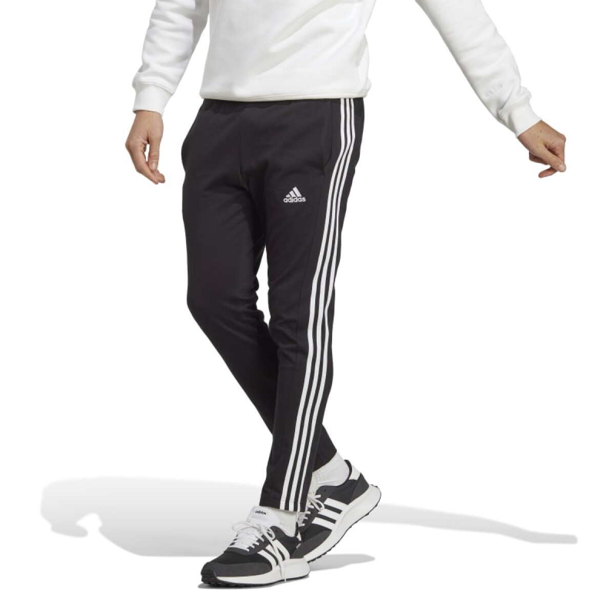 Pantalón Adidas 3S SJ TO PT de Hombre - IC0044 - Negro-blanco 