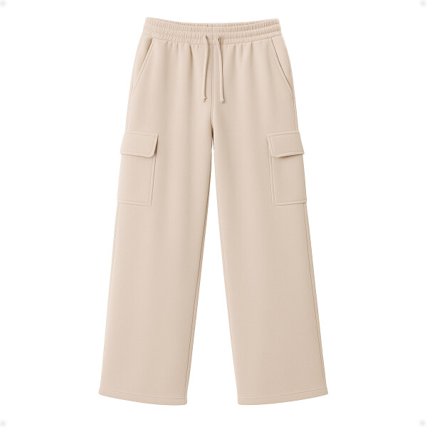 Pantalón Jogging Deportivo Tipo Cargo Beige Talla XL-XXL