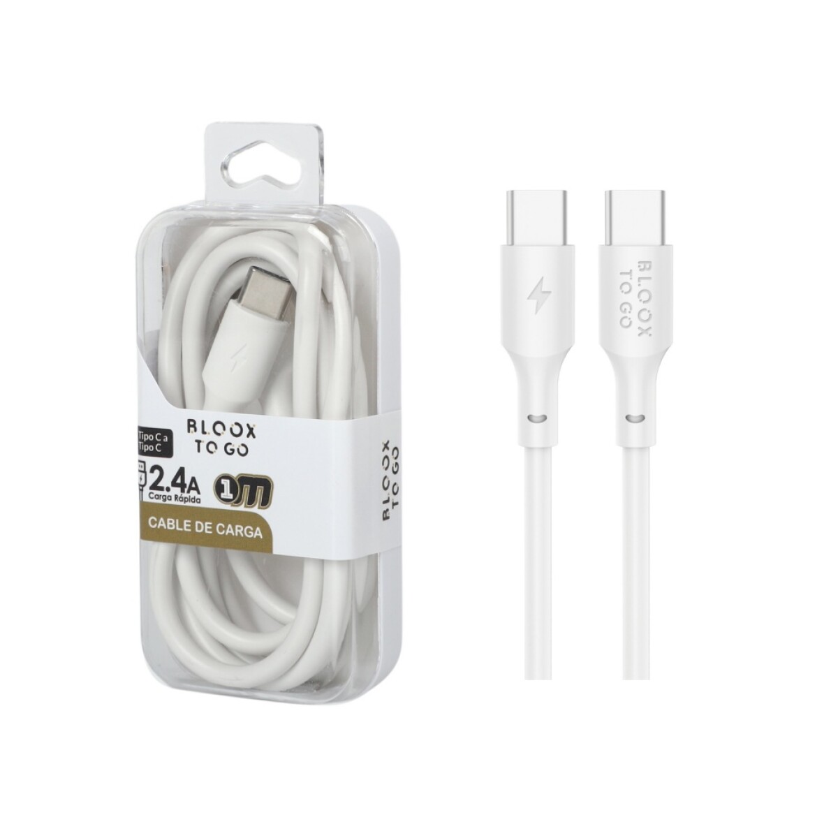 Cable De Datos Bloox Acc014655 To Go Usb C A Usb C 100Cm Ub - BLANCO 