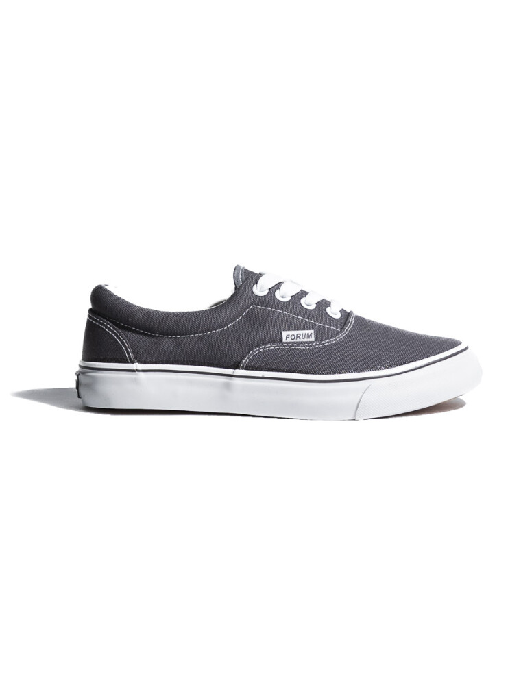 Calzado de Lona con Cordón Gris Oscuro