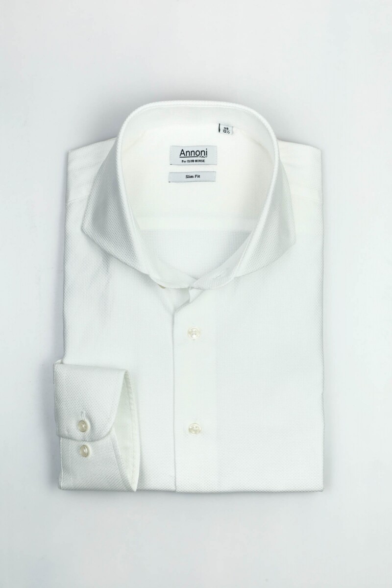 Camisa Annoni Hudson Collar Dobby - Blanco 