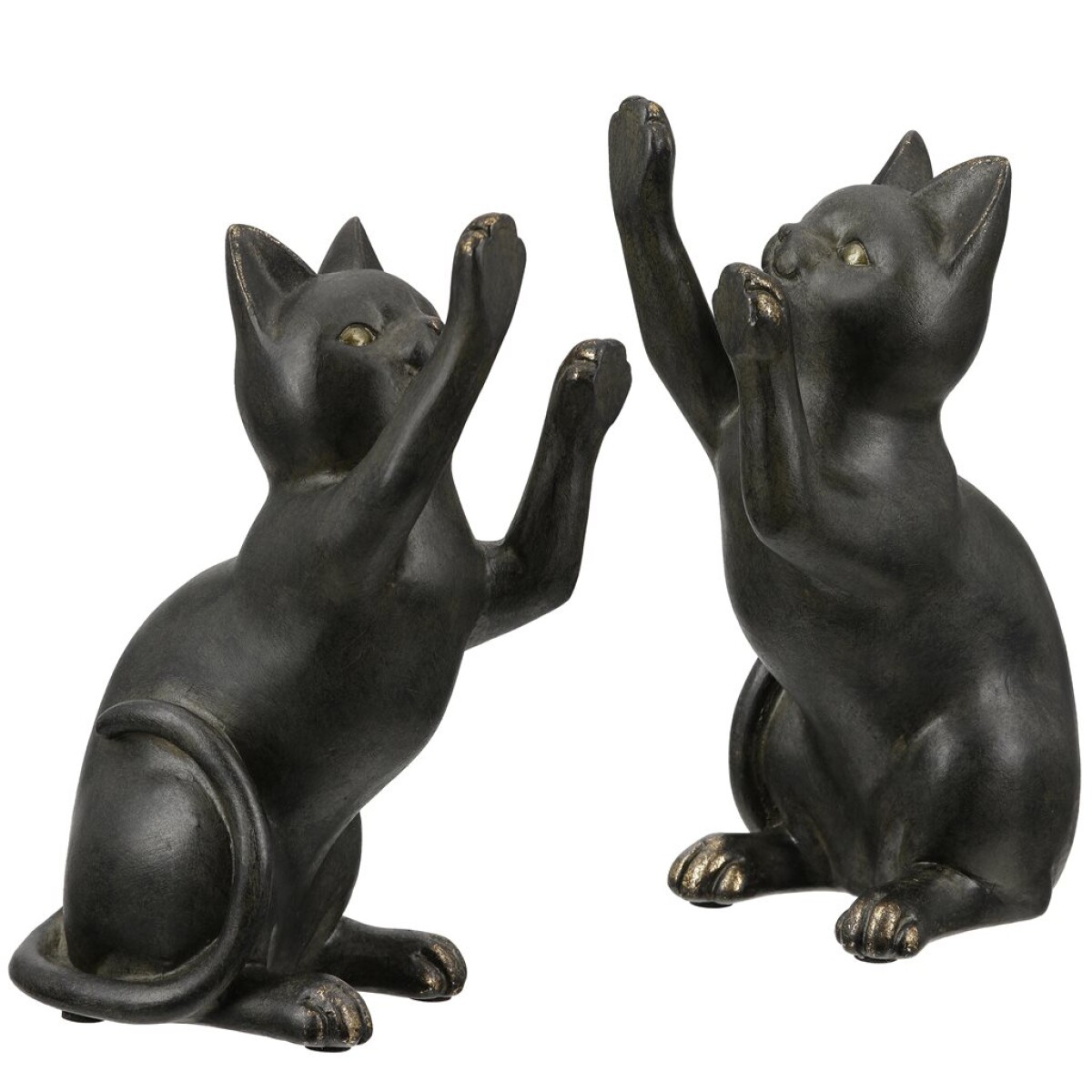 SUJETALIBROS DE GATO DE RESINA 13x8x19CM NEGRO 