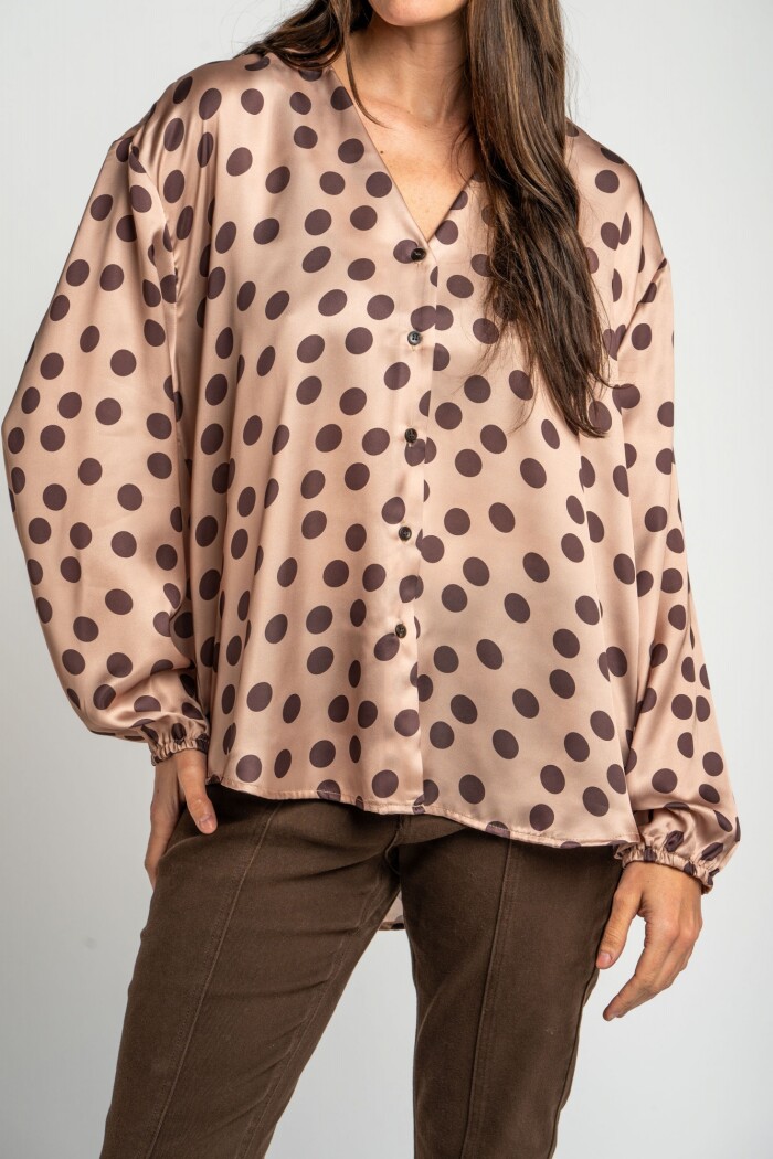 Camisa Lunares Rosa