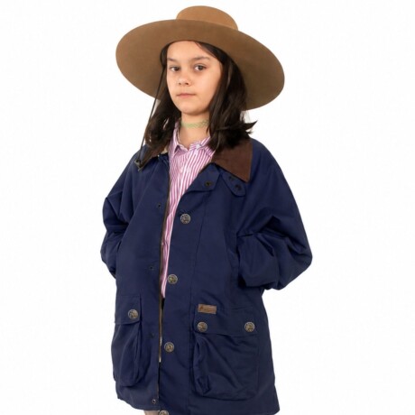 Campera Tipo Encerada Azul