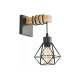 Aplique De Pared Colgante Vintage Diamante Madera Led Deco Negro