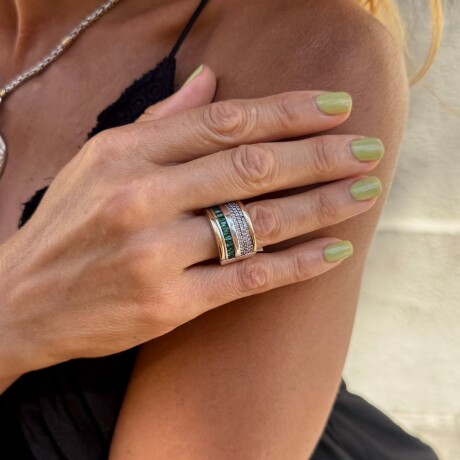 Anillo Nunet Green - Plata y Oro Anillo Nunet Green - Plata y Oro