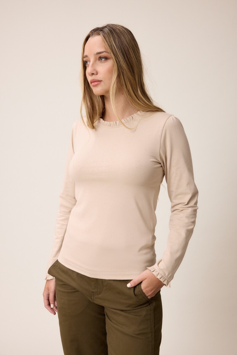 T-SHIRT M/L YLVA POLANCO - Beige 
