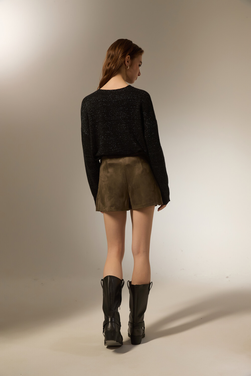 Short Lilina Verde Oliva Oscuro