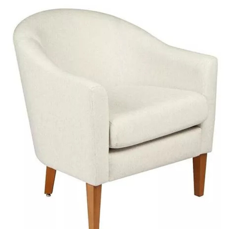 POLTRONA MADERA CLARA - TAPIZADO EN PU COLOR PERLA POLTRONA MADERA CLARA - TAPIZADO EN PU COLOR PERLA