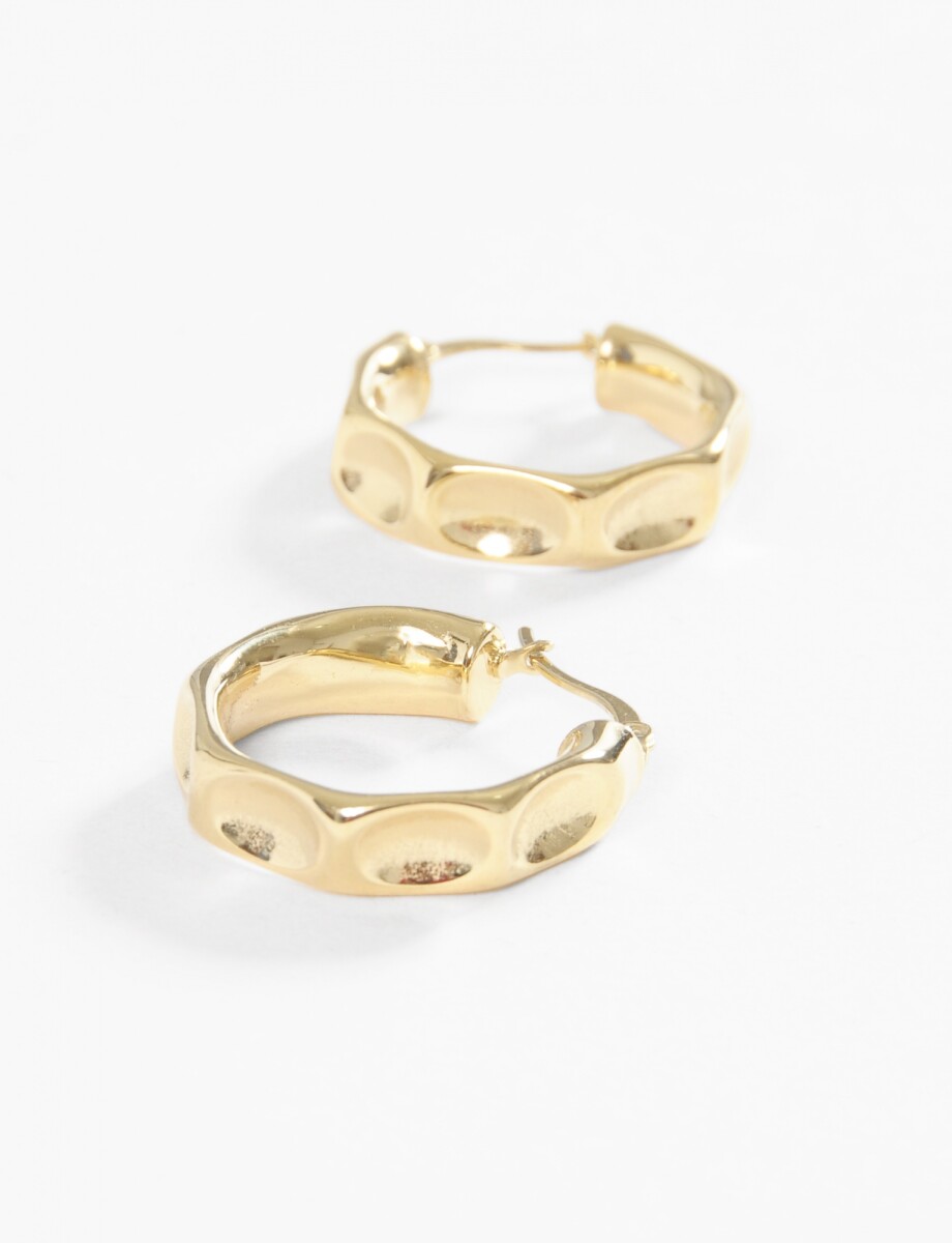 Aros acero wavy - dorado 